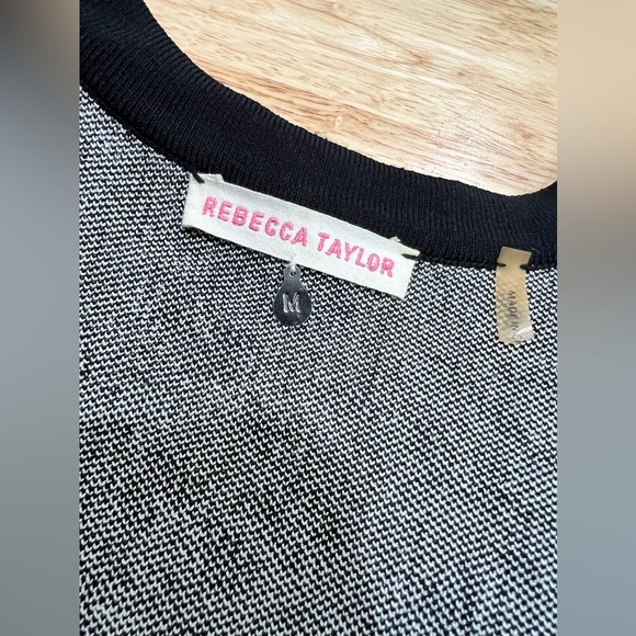 Rebecca Taylor Revolve Leopard Stretch Knit Black White Sweater Dress Aline - Picture 11 of 11